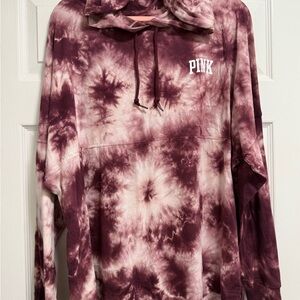 VS PINK Tie-Dye Hooded Long Sleeve Tee XL